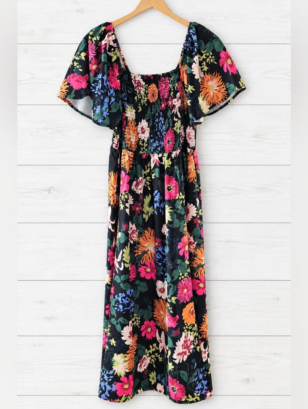 BloomChic Maxi Dress with Floral Print